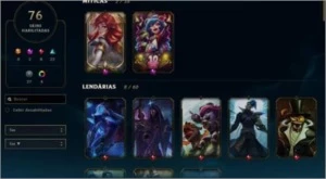 conta lv 272 com 76 skin incluindo lux prestigio 129 champ - League of Legends LOL