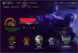conta platina 4 todos champs 495 mastery score 215 skins - League of Legends LOL