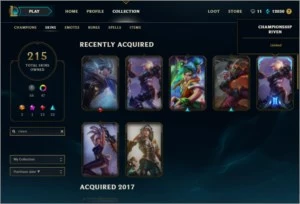 conta platina 4 todos champs 495 mastery score 215 skins - League of Legends LOL