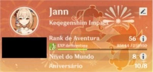 GENSHIM IMPACT AR 56 27PERSONAGENS 7 5* e 3 armas5*  ventic1 - Genshin Impact