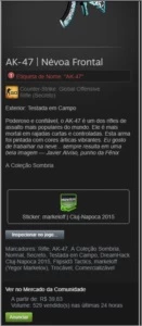 AK-47 Névoa Frontal - FT -  CSGO Skin - Counter Strike