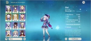 Conta com QIQI e ATLAS CELESTIAL AR38 - Genshin Impact