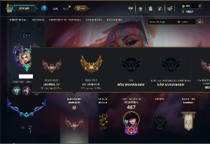 Unranked com TODOS os champs e 262 Skins ( ADC / TOP / MID )