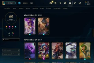 Conta LOL level 255 60 skins ouro IV - League of Legends