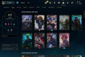 Conta LOL level 255 60 skins ouro IV - League of Legends