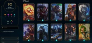 Conta de League of Legends nível 334 LOL