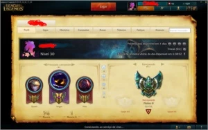 conta league of legends platina 4 LOL