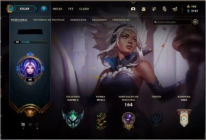CONTA LOL PLATINA 2 63% DE WINRATE COM AKALI PRESTIGIO - League of Legends