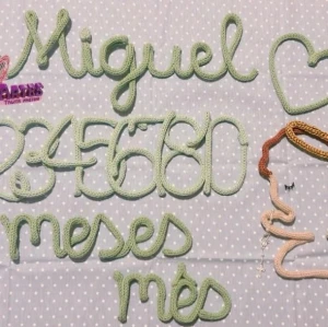 Kit Mêsversário Anjinho Personalizado em Tricotin com Nome - Artesanato e Personalizados
