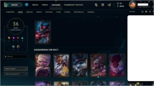 CONTA LOL | UNRANKED | LVL 105 | 73 CHAMPS & 36 SKINS - League of Legends