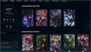 Conta lol com 407 skins, 140 cromas - League of Legends