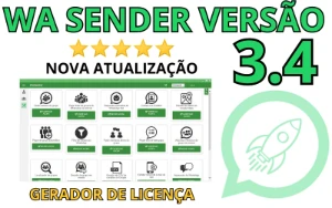 Wa Sender Versão 3.4 + Gerador de LIcença - VERSÃO ATUAL - Others