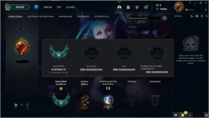Conta platina IV 64% winrate - League of Legends LOL