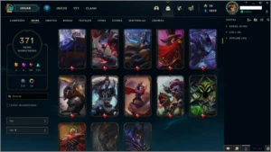 Conta League of Legends 371 skins Platina 3 LOL