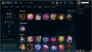 Conta League of Legends 371 skins Platina 3 LOL