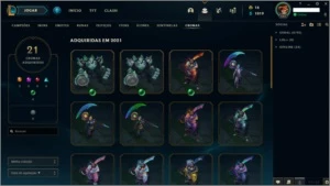 Conta League of Legends 371 skins Platina 3 LOL