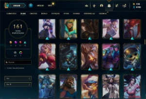 Conta prata 4 com TODOS os champs e 162 Skins + 1 Prestigio - League of Legends LOL