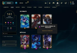Conta prata 4 com TODOS os champs e 162 Skins + 1 Prestigio - League of Legends LOL