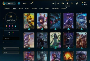 Conta prata 4 com TODOS os champs e 162 Skins + 1 Prestigio - League of Legends LOL