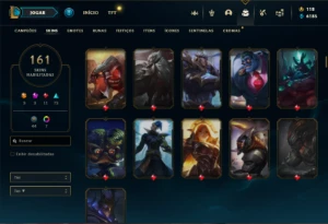 Conta prata 4 com TODOS os champs e 162 Skins + 1 Prestigio - League of Legends LOL
