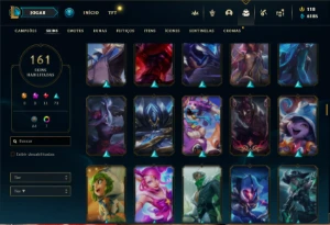 Conta prata 4 com TODOS os champs e 162 Skins + 1 Prestigio - League of Legends LOL