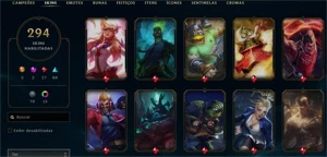 Conta LOL - 294 Skins Full Champ - League of Legends