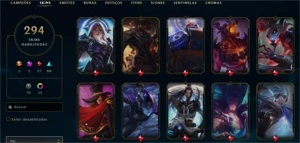 Conta LOL - 294 Skins Full Champ - League of Legends