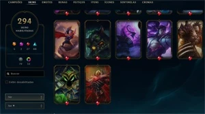 Conta LOL - 294 Skins Full Champ - League of Legends