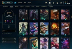Conta Ferro 2 com TODOS os champs e 178 Skins - League of Legends LOL