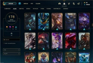 Conta Ferro 2 com TODOS os champs e 178 Skins - League of Legends LOL