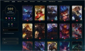 full champ + 204 skins + 359 ícones - League of Legends LOL