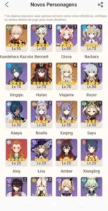 Hutao c1 , Kazuha c1 , Keqing + 4 armas t5 - Genshin Impact