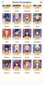 Hutao c1 , Kazuha c1 , Keqing + 4 armas t5 - Genshin Impact