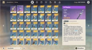 Conta Genshin Impact Ar7 Qiqi + Arma A Flauta e Sino