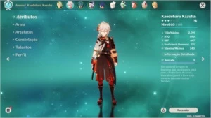 Conta AR 35 Genshin Impact Kazuha, Qiqi, bennet, xingqiu.