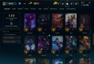 Diamante 2 com 50 Champs e 5 Skins - League of Legends LOL