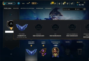 Diamante 2 com 50 Champs e 5 Skins - League of Legends LOL