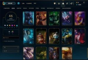 Unranked com 55 Champs e 46 Skins - League of Legends LOL