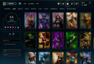 Unranked com 55 Champs e 46 Skins - League of Legends LOL