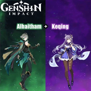 Contas Genshin Impact AR 5 com Alhaitham e Keqing