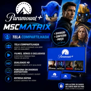 🎬 PARAMOUNT+ Assinatura mensal 30Dias🔥Entrega Automática - Assinaturas e Premium
