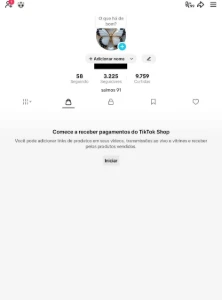 Conta Do Tiktok Com Shop Ativo +3,2K Seguidores