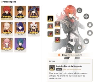 CONTA GENSHIN AR58 11 PERSONAGENS 5⭐5 ARMAS⭐ - Genshin Impact