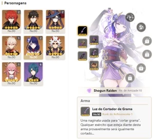 CONTA GENSHIN AR58 11 PERSONAGENS 5⭐5 ARMAS⭐ - Genshin Impact