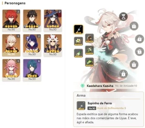 CONTA GENSHIN AR58 11 PERSONAGENS 5⭐5 ARMAS⭐ - Genshin Impact