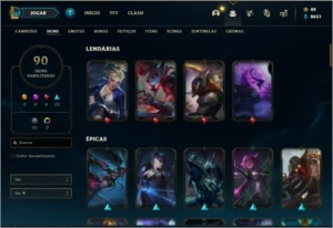 Conta prata 4 com 90 skins e 111 champs - League of Legends LOL