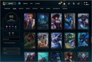 Conta prata 4 com 90 skins e 111 champs - League of Legends LOL