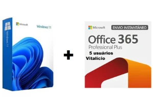 Windows 11 Pro + Office 2021 365 para 5 dispotivos c\ Nf-e