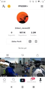 Conta Tik Tok com 200K de seguidores - Redes Sociais