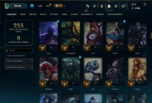 Bronze 1 com 140 Champs e 9 Skins - League of Legends LOL